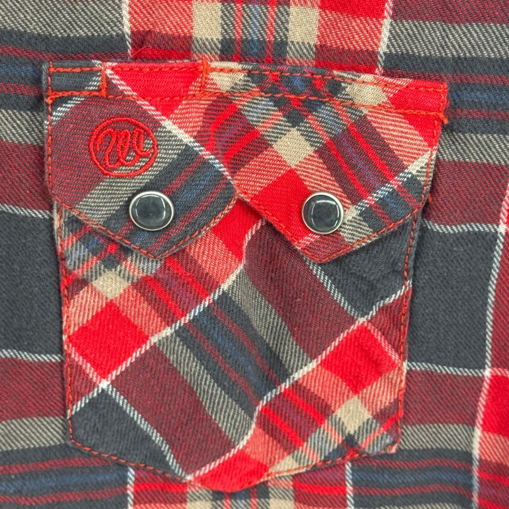 Wrangler American Cowboys Mens XXL Plaid‎ Western Pearl Snap Shirt Light Flannel - Picture 5 of 7